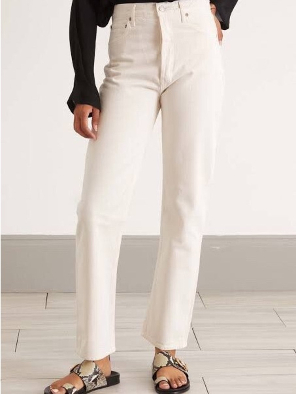 AGOLDE Straight-Leg Jeans in Creamy Off-White
